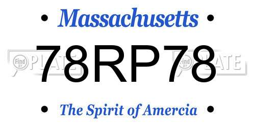 78RP78 Massachusetts License Plate