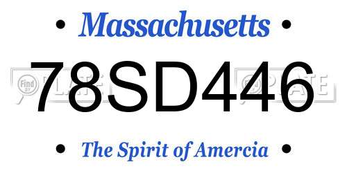 78SD446 Massachusetts License Plate