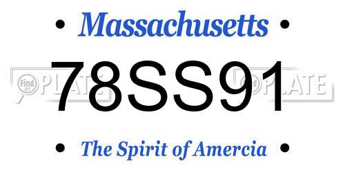 78SS91 Massachusetts License Plate