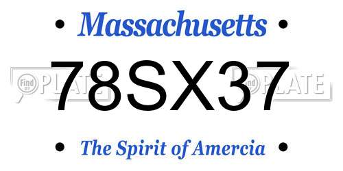 78SX37 Massachusetts License Plate