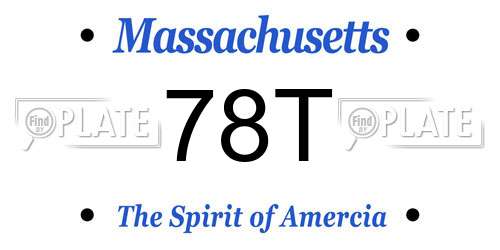 78T Massachusetts License Plate