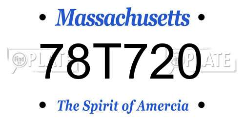78T720 Massachusetts License Plate