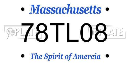 78TL08 Massachusetts License Plate