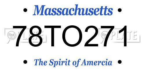78TO271 Massachusetts License Plate