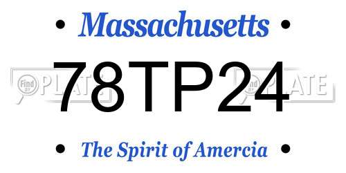 78TP24 Massachusetts License Plate