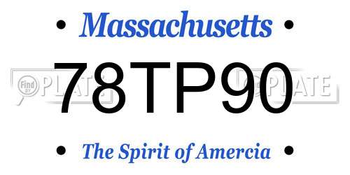 78TP90 Massachusetts License Plate