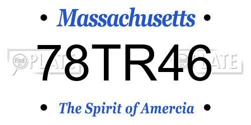 78TR46 Massachusetts License Plate