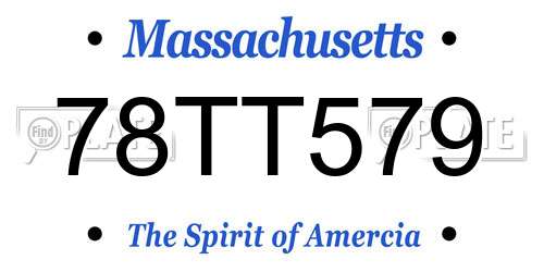 78TT579 Massachusetts License Plate