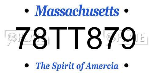 78TT879 Massachusetts License Plate