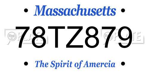78TZ879 Massachusetts License Plate