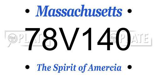 78V140 Massachusetts License Plate