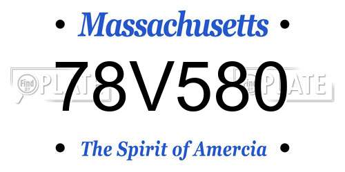 78V580 Massachusetts License Plate