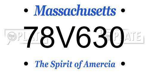 78V630 Massachusetts License Plate