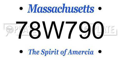 78W790 Massachusetts License Plate