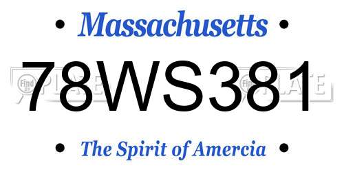 78WS381 Massachusetts License Plate