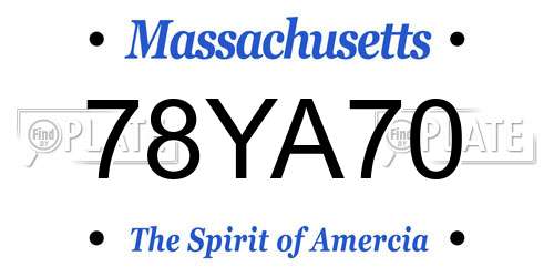 78YA70 Massachusetts License Plate