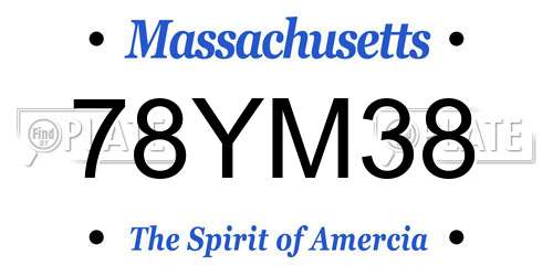 78YM38 Massachusetts License Plate