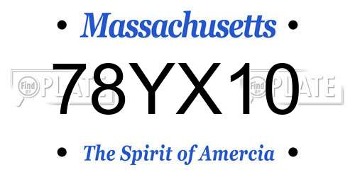 78YX10 Massachusetts License Plate