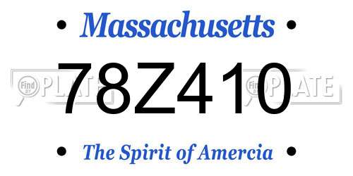 78Z410 Massachusetts License Plate