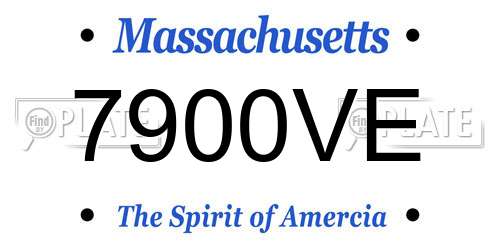 7900VE Massachusetts License Plate