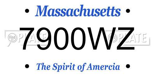 7900WZ Massachusetts License Plate