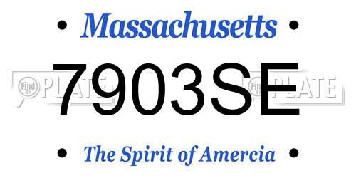 7903SE Massachusetts License Plate