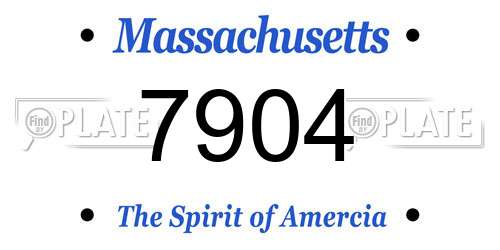 7904 Massachusetts License Plate