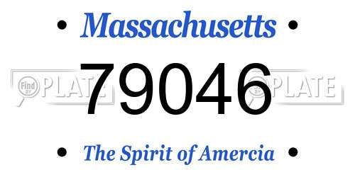 79046 Massachusetts License Plate