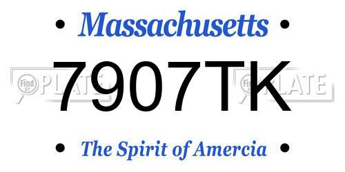 7907TK Massachusetts License Plate