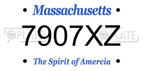 7907XZ Massachusetts License Plate