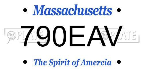 790EAV Massachusetts License Plate