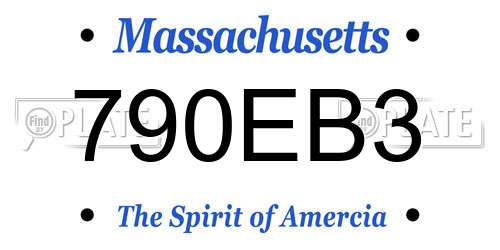 790EB3 Massachusetts License Plate