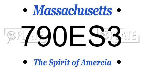 790ES3 Massachusetts License Plate