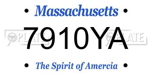 7910YA Massachusetts License Plate