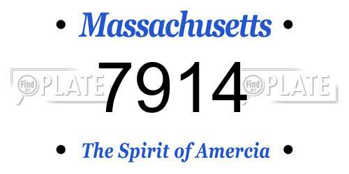 7914 Massachusetts License Plate