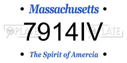 7914IV Massachusetts License Plate