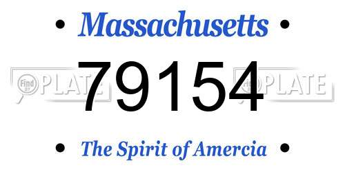 79154 Massachusetts License Plate