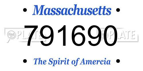 791690 Massachusetts License Plate
