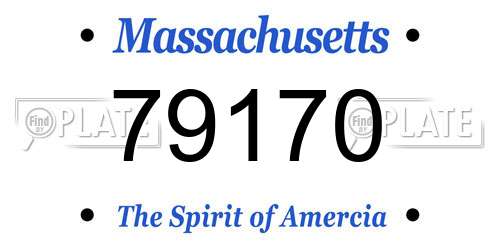 79170 Massachusetts License Plate