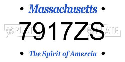 7917ZS Massachusetts License Plate