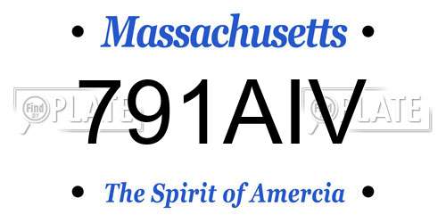 791AIV Massachusetts License Plate