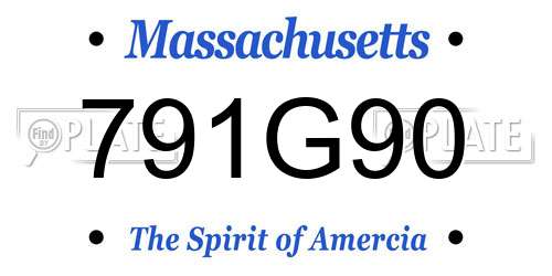 791G90 Massachusetts License Plate