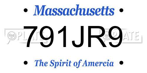 791JR9 Massachusetts License Plate