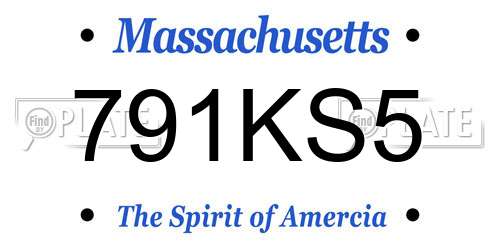 791KS5 Massachusetts License Plate