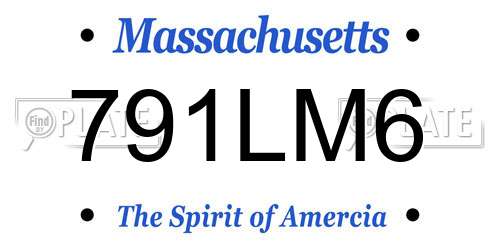 791LM6 Massachusetts License Plate