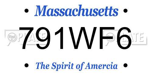 791WF6 Massachusetts License Plate