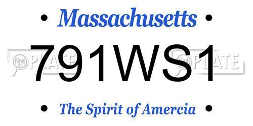791WS1 Massachusetts License Plate