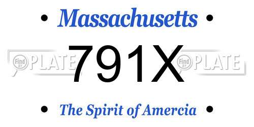 791X Massachusetts License Plate