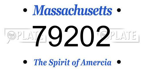 79202 Massachusetts License Plate