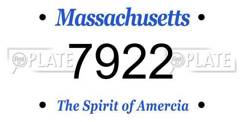 7922 Massachusetts License Plate